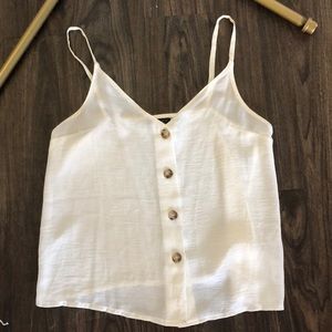 Topshop white linen tank top